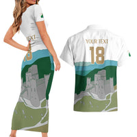 Custom Italy Abruzzo Couples Matching Short Sleeve Bodycon Dress and Hawaiian Shirt Gran Sasso d'Italia - Wonder Print Shop