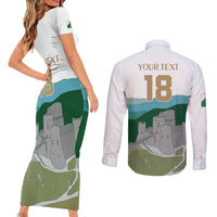 Custom Italy Abruzzo Couples Matching Short Sleeve Bodycon Dress and Long Sleeve Button Shirt Gran Sasso d'Italia - Wonder Print Shop