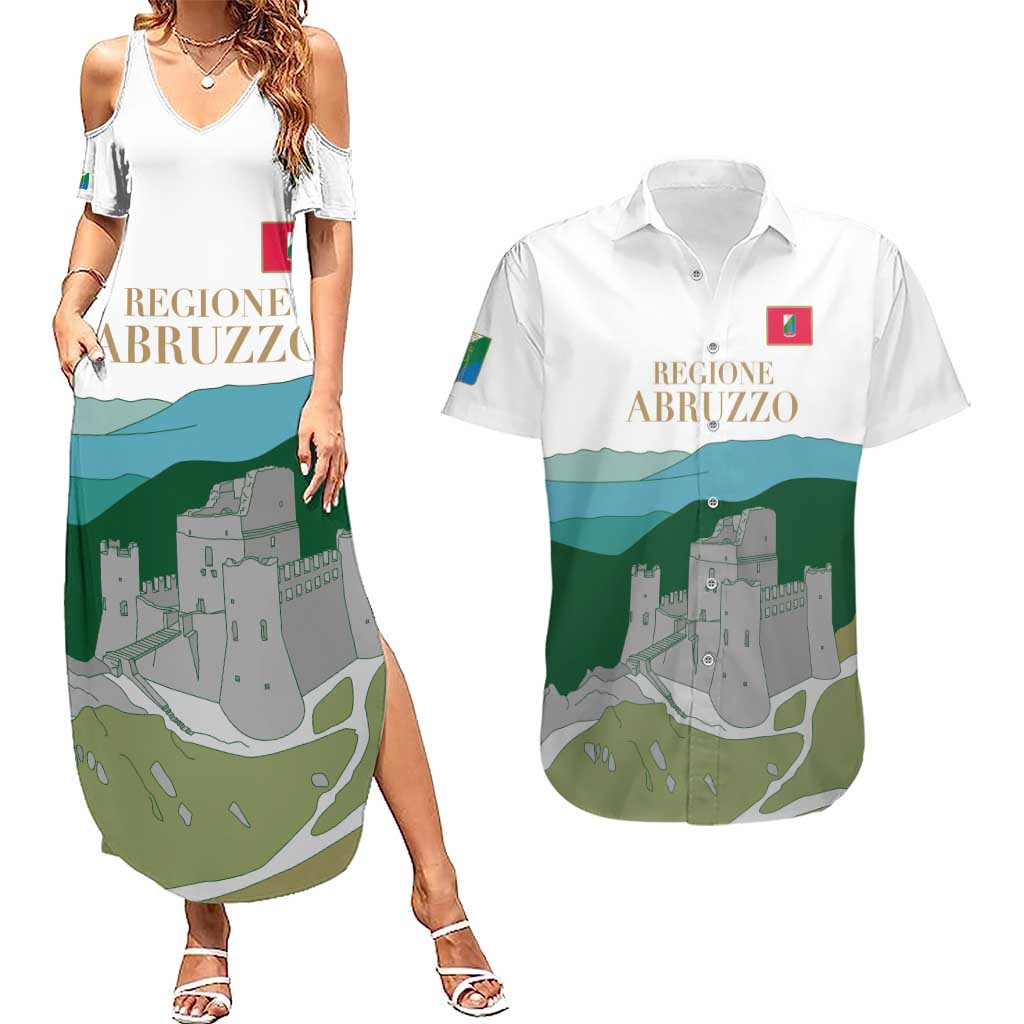 Custom Italy Abruzzo Couples Matching Summer Maxi Dress and Hawaiian Shirt Gran Sasso d'Italia - Wonder Print Shop