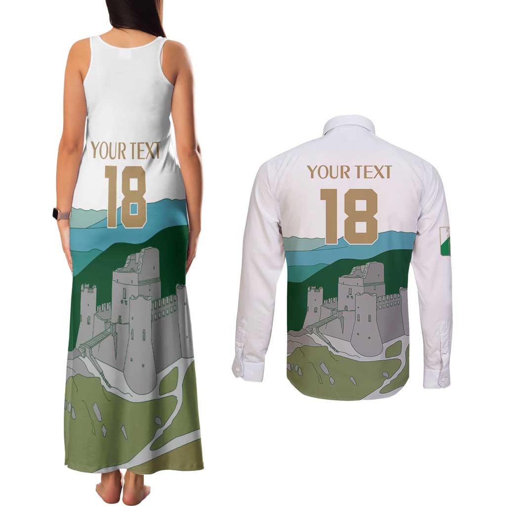 Custom Italy Abruzzo Couples Matching Tank Maxi Dress and Long Sleeve Button Shirt Gran Sasso d'Italia - Wonder Print Shop