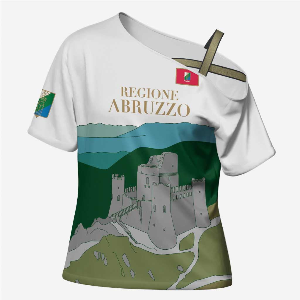 Custom Italy Abruzzo Cross Shoulder Shirt Gran Sasso d'Italia - Wonder Print Shop