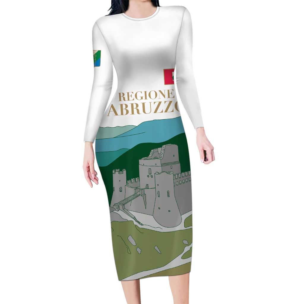 Custom Italy Abruzzo Family Matching Long Sleeve Bodycon Dress and Hawaiian Shirt Gran Sasso d'Italia - Wonder Print Shop