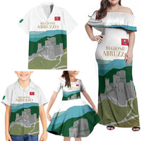 Custom Italy Abruzzo Family Matching Off Shoulder Maxi Dress and Hawaiian Shirt Gran Sasso d'Italia - Wonder Print Shop