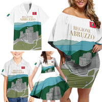 Custom Italy Abruzzo Family Matching Off Shoulder Short Dress and Hawaiian Shirt Gran Sasso d'Italia - Wonder Print Shop