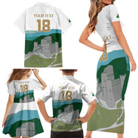 Custom Italy Abruzzo Family Matching Short Sleeve Bodycon Dress and Hawaiian Shirt Gran Sasso d'Italia - Wonder Print Shop