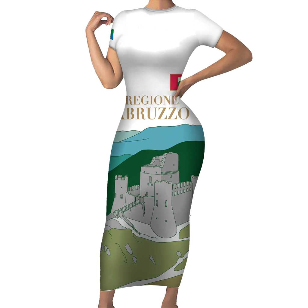 Custom Italy Abruzzo Family Matching Short Sleeve Bodycon Dress and Hawaiian Shirt Gran Sasso d'Italia - Wonder Print Shop