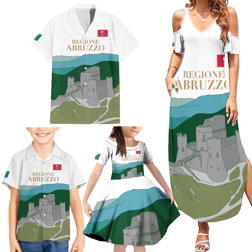 Custom Italy Abruzzo Family Matching Summer Maxi Dress and Hawaiian Shirt Gran Sasso d'Italia - Wonder Print Shop