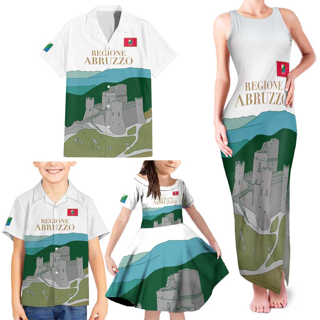 Custom Italy Abruzzo Family Matching Tank Maxi Dress and Hawaiian Shirt Gran Sasso d'Italia - Wonder Print Shop