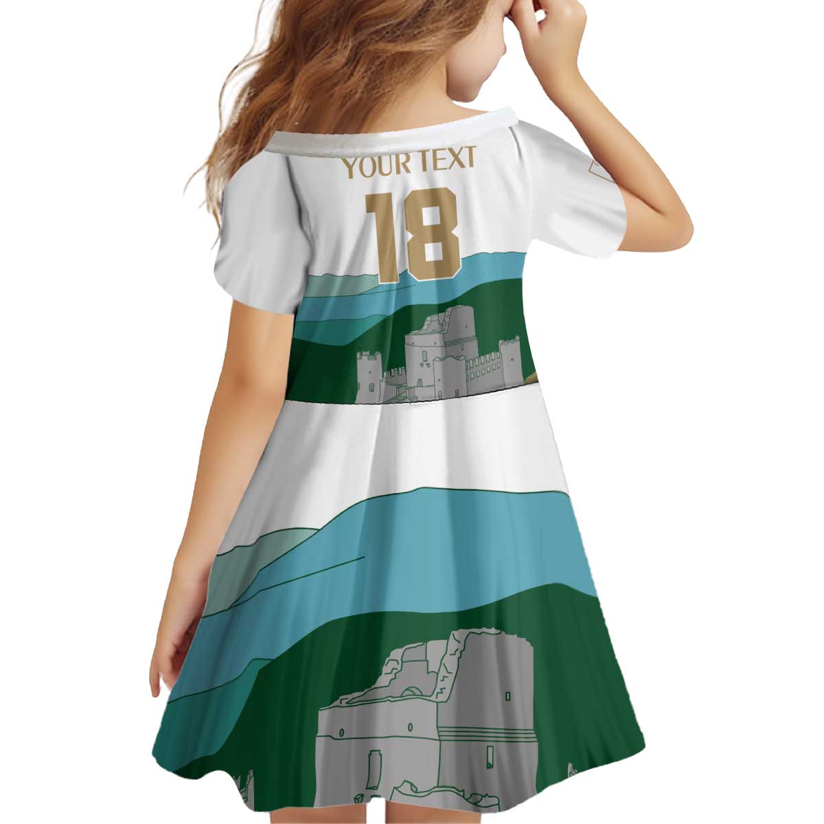 Custom Italy Abruzzo Kid Short Sleeve Dress Gran Sasso d'Italia - Wonder Print Shop