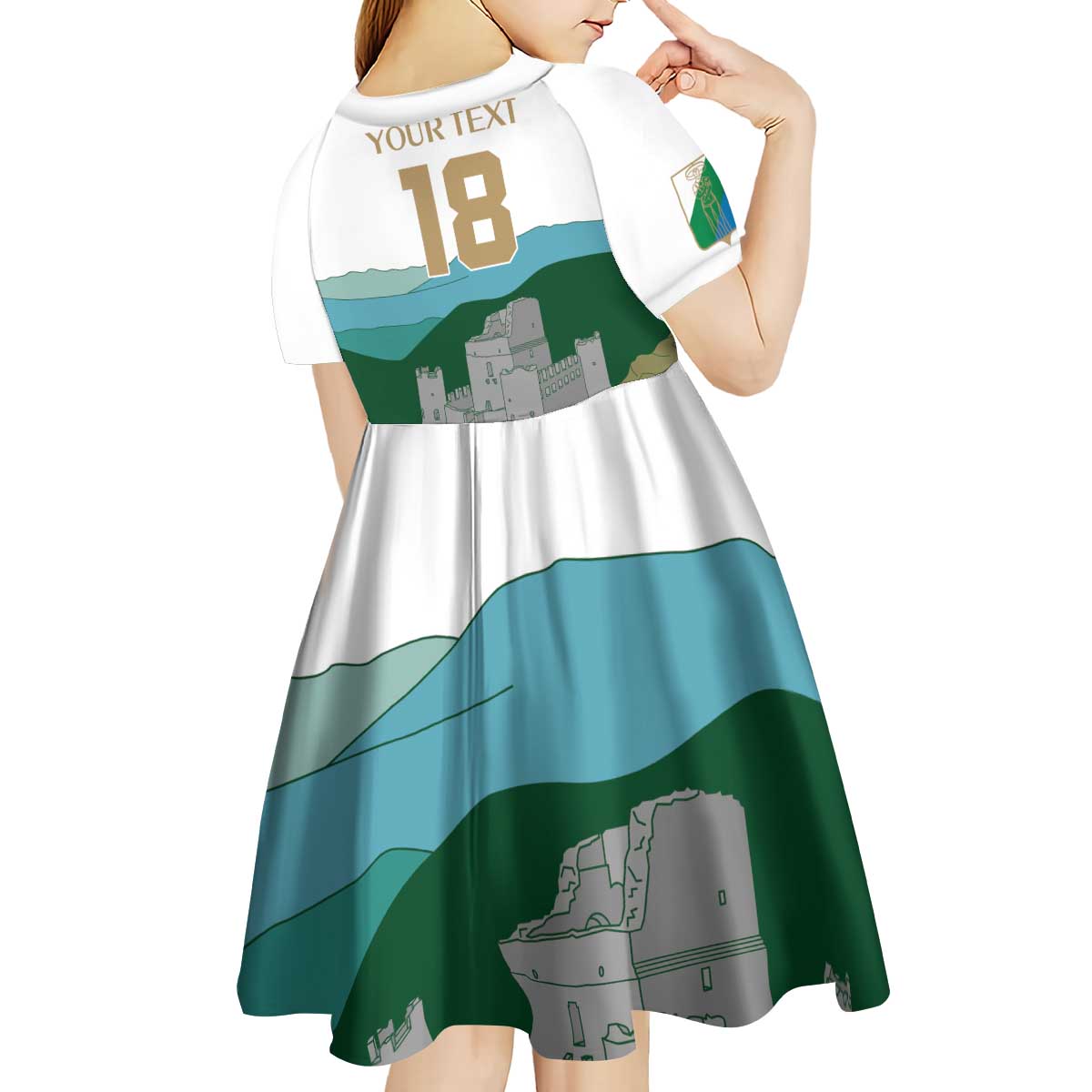 Custom Italy Abruzzo Kid Short Sleeve Dress Gran Sasso d'Italia - Wonder Print Shop