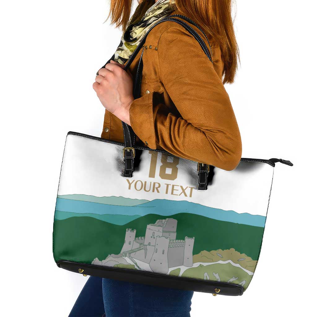 Custom Italy Abruzzo Leather Tote Bag Gran Sasso d'Italia - Wonder Print Shop