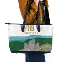 Custom Italy Abruzzo Leather Tote Bag Gran Sasso d'Italia - Wonder Print Shop