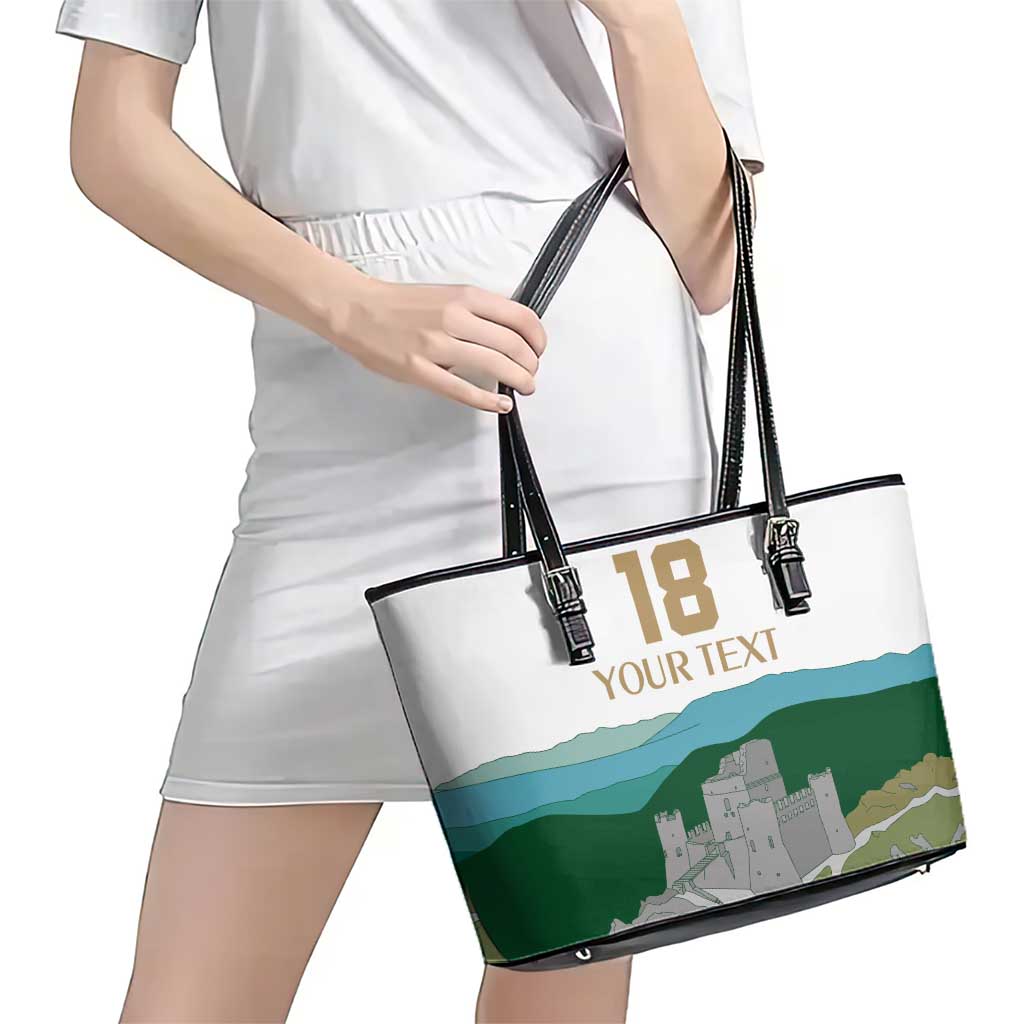 Custom Italy Abruzzo Leather Tote Bag Gran Sasso d'Italia - Wonder Print Shop