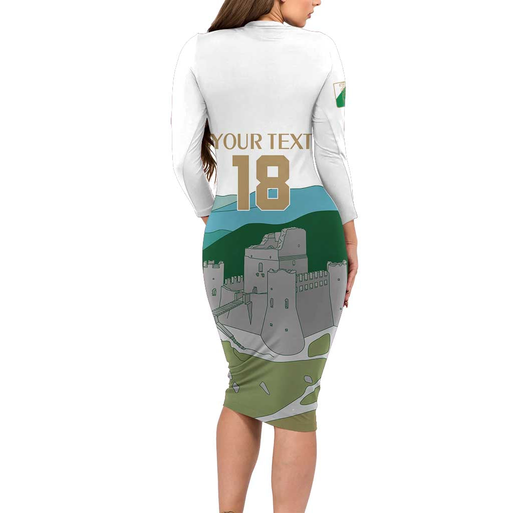 Custom Italy Abruzzo Long Sleeve Bodycon Dress Gran Sasso d'Italia - Wonder Print Shop