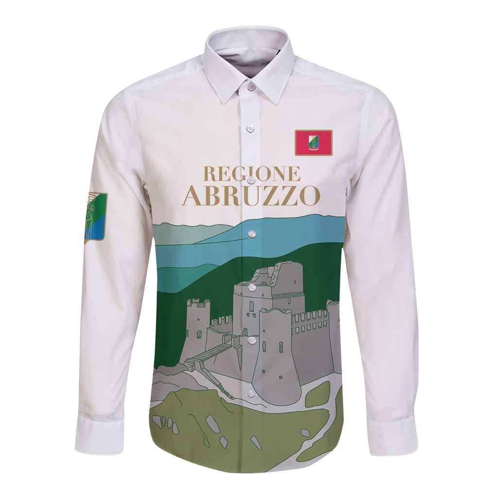Custom Italy Abruzzo Long Sleeve Button Shirt Gran Sasso d'Italia - Wonder Print Shop
