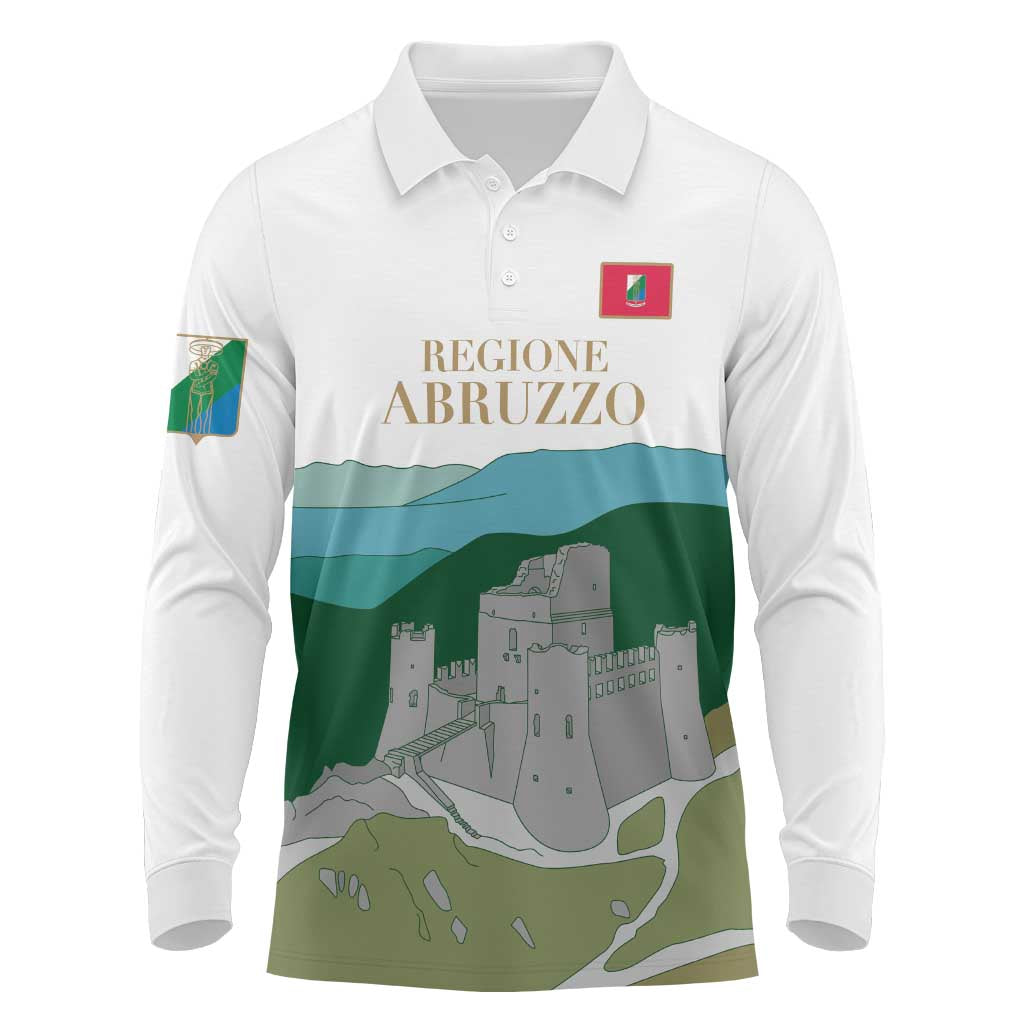 Custom Italy Abruzzo Long Sleeve Polo Shirt Gran Sasso d'Italia - Wonder Print Shop