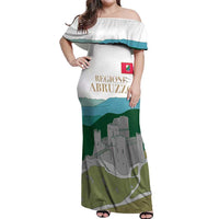 Custom Italy Abruzzo Off Shoulder Maxi Dress Gran Sasso d'Italia - Wonder Print Shop