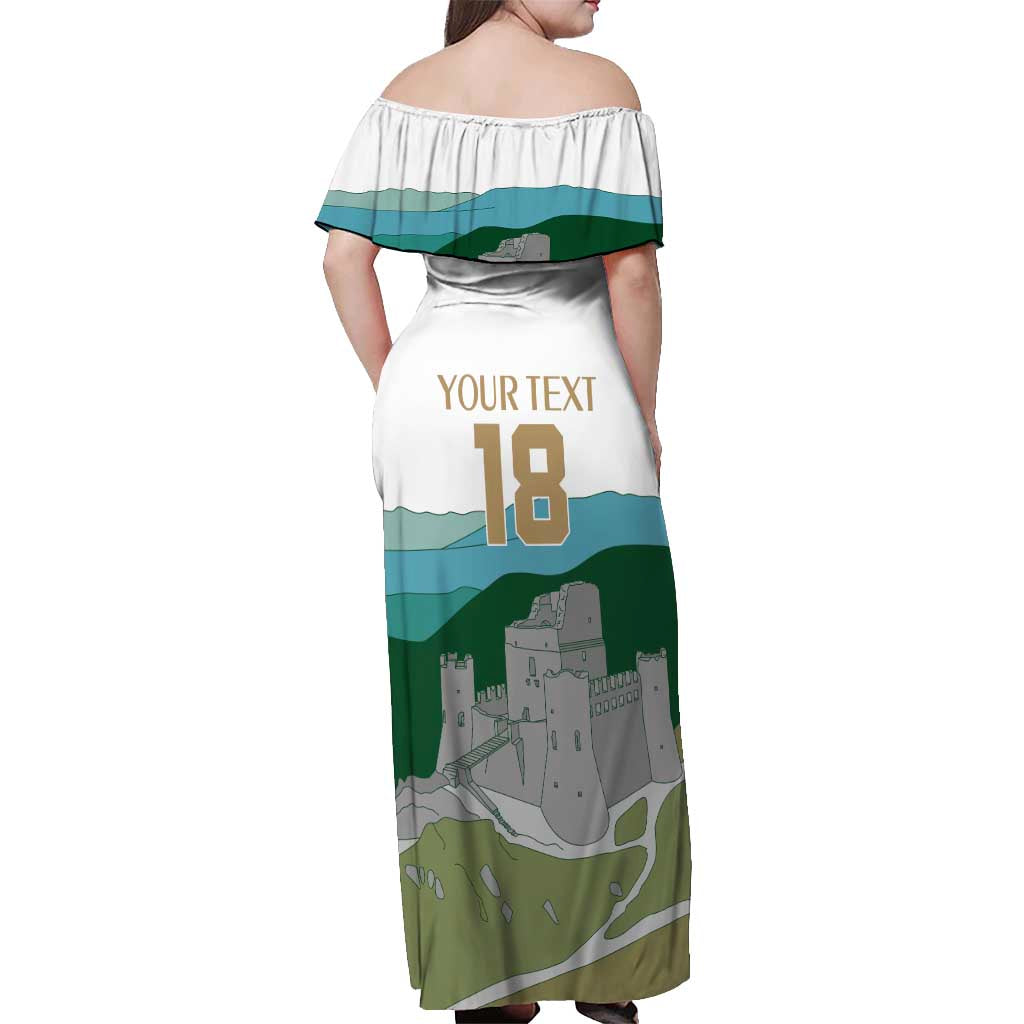 Custom Italy Abruzzo Off Shoulder Maxi Dress Gran Sasso d'Italia - Wonder Print Shop