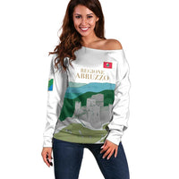 Custom Italy Abruzzo Off Shoulder Sweater Gran Sasso d'Italia - Wonder Print Shop