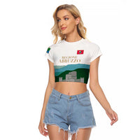 Custom Italy Abruzzo Raglan Cropped T Shirt Gran Sasso d'Italia - Wonder Print Shop