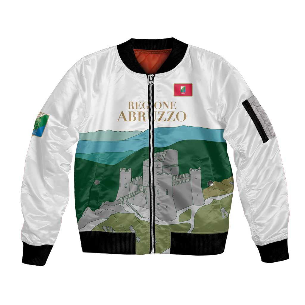 Custom Italy Abruzzo Sleeve Zip Bomber Jacket Gran Sasso d'Italia - Wonder Print Shop