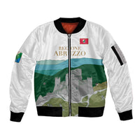Custom Italy Abruzzo Sleeve Zip Bomber Jacket Gran Sasso d'Italia - Wonder Print Shop