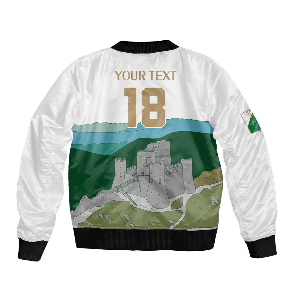 Custom Italy Abruzzo Sleeve Zip Bomber Jacket Gran Sasso d'Italia - Wonder Print Shop