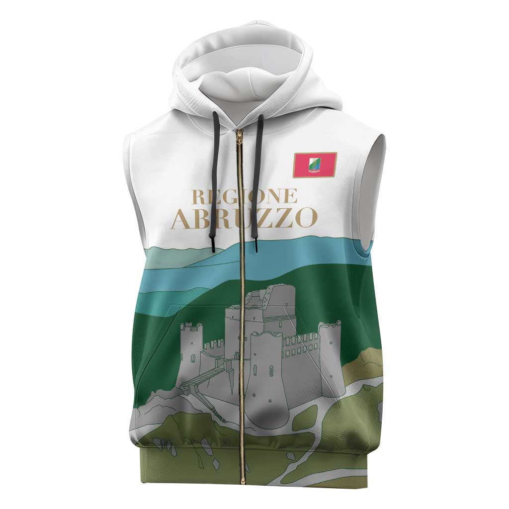 Custom Italy Abruzzo Sleeveless Zip Hoodie Gran Sasso d'Italia - Wonder Print Shop