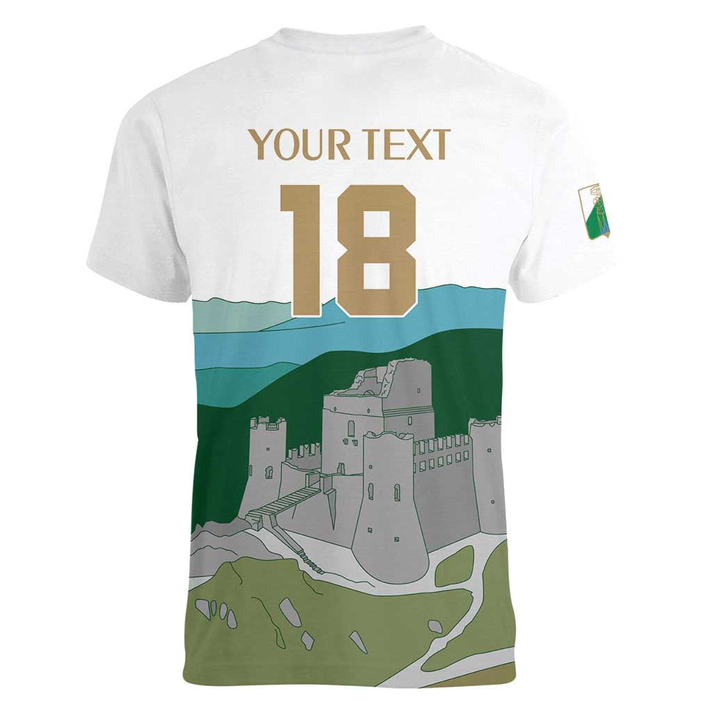 Custom Italy Abruzzo Women V-Neck T-Shirt Gran Sasso d'Italia - Wonder Print Shop