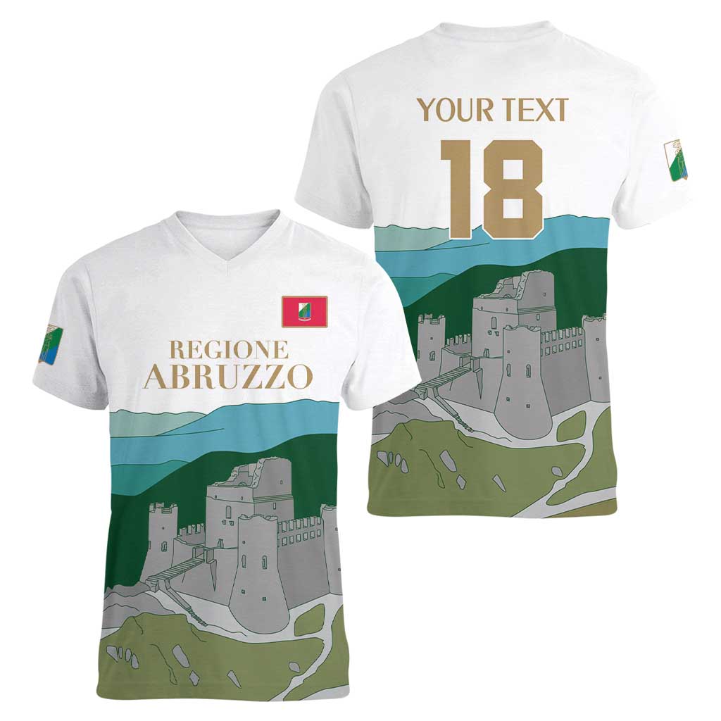 Custom Italy Abruzzo Women V-Neck T-Shirt Gran Sasso d'Italia - Wonder Print Shop