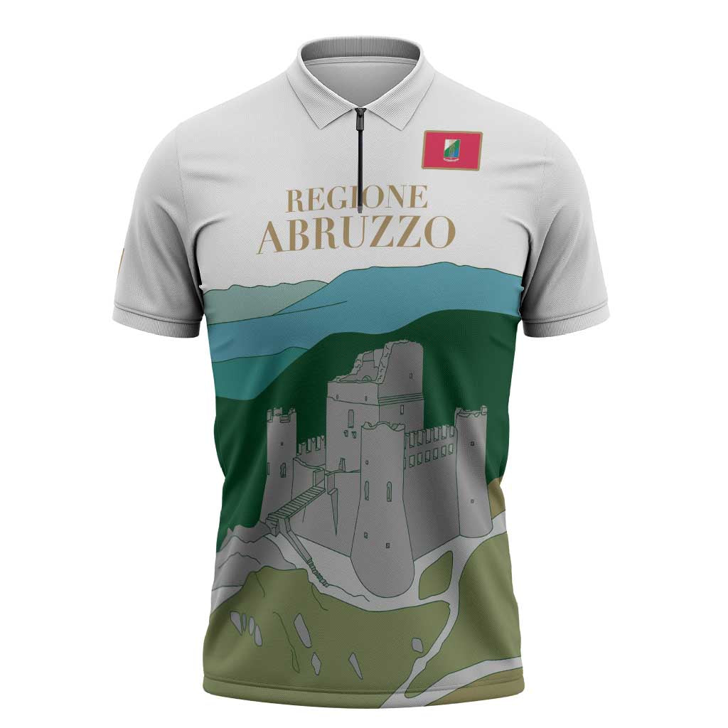 Custom Italy Abruzzo Zipper Polo Shirt Gran Sasso d'Italia - Wonder Print Shop