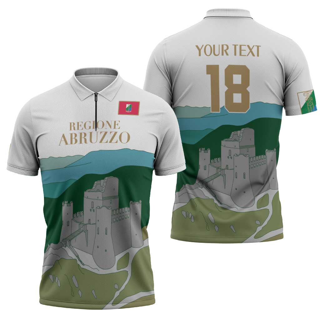 Custom Italy Abruzzo Zipper Polo Shirt Gran Sasso d'Italia - Wonder Print Shop