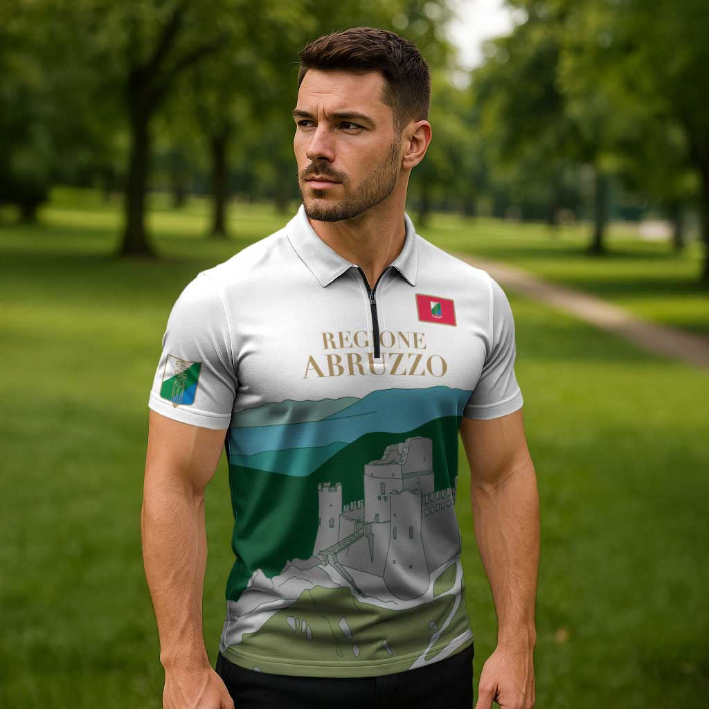 Custom Italy Abruzzo Zipper Polo Shirt Gran Sasso d'Italia - Wonder Print Shop