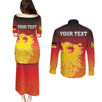 Personalized Germany Couples Matching Puletasi and Long Sleeve Button Shirt With Coat Of Arms - Wonder Print Shop