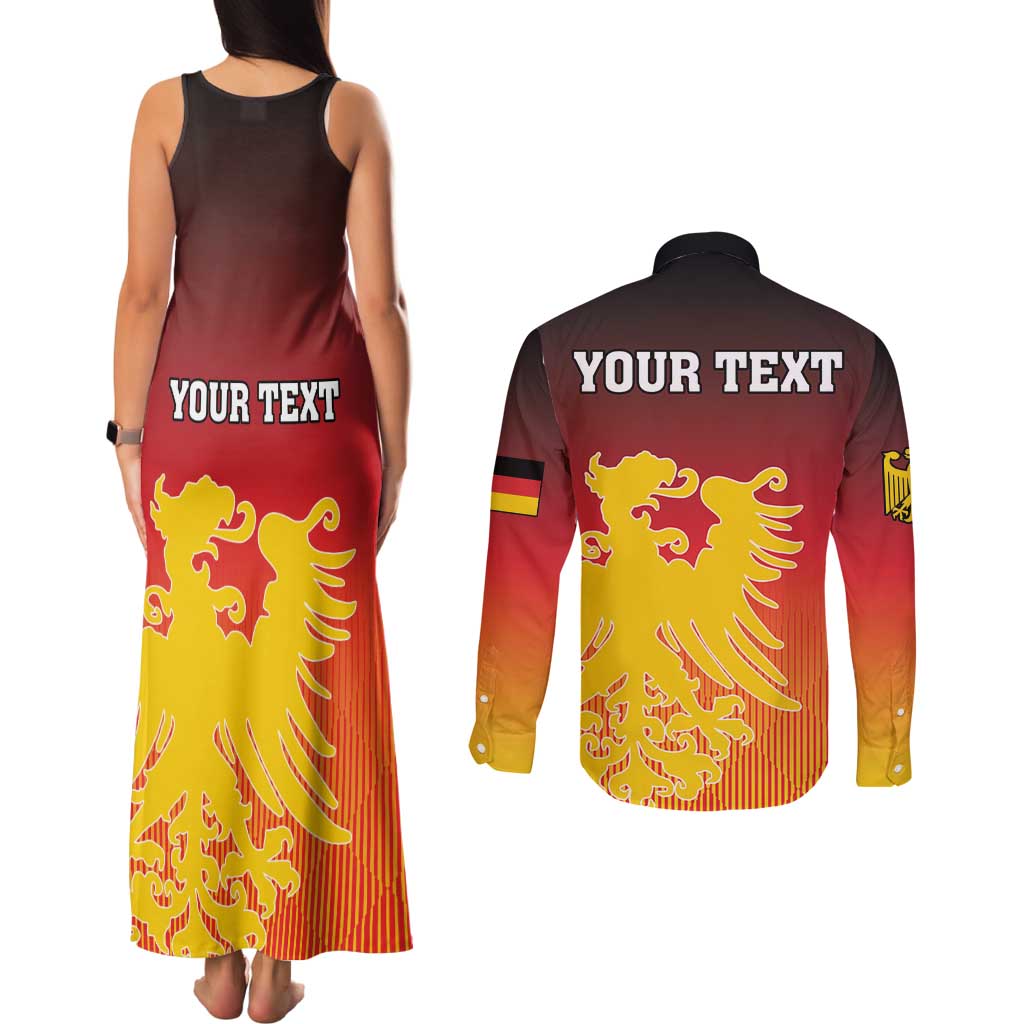 Personalized Germany Couples Matching Tank Maxi Dress and Long Sleeve Button Shirt With Coat Of Arms - Wonder Print Shop
