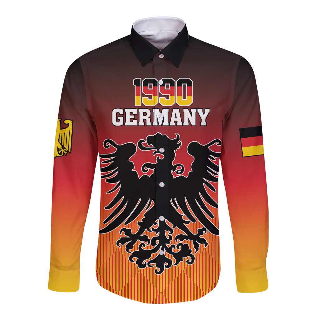 Personalized Germany Long Sleeve Button Shirt With Coat Of Arms - Wonder Print Shop