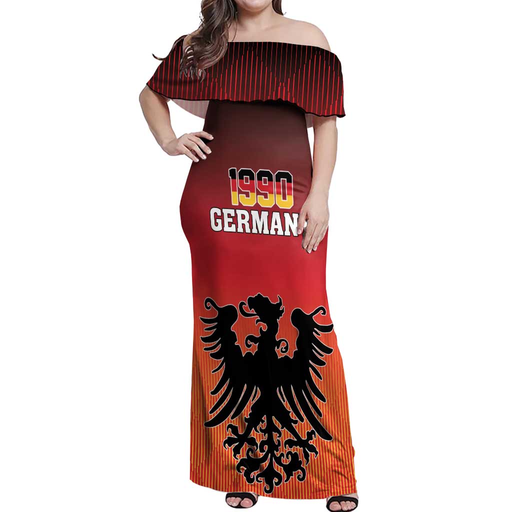 Personalized Germany Off Shoulder Maxi Dress With Coat Of Arms - Wonder Print Shop