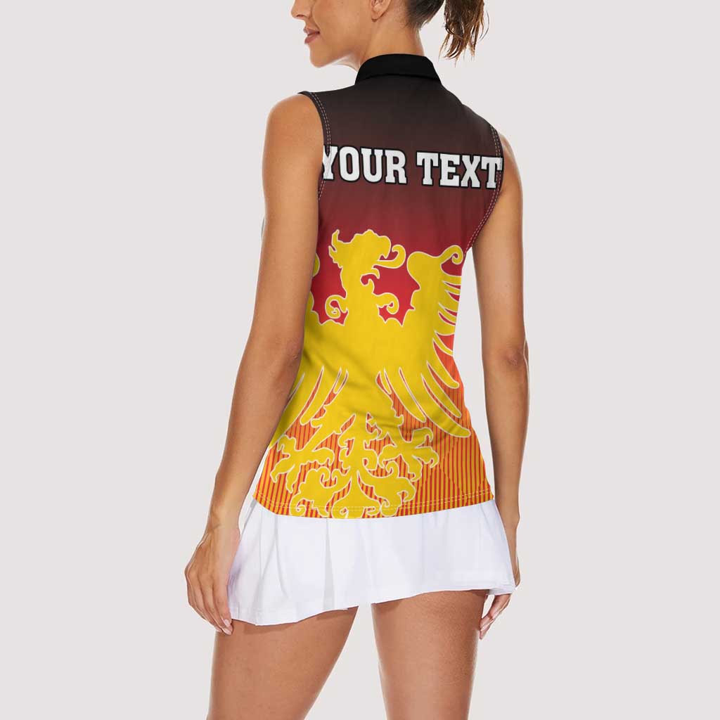 Personalized Germany Women Sleeveless Polo Shirt With Coat Of Arms - Wonder Print Shop