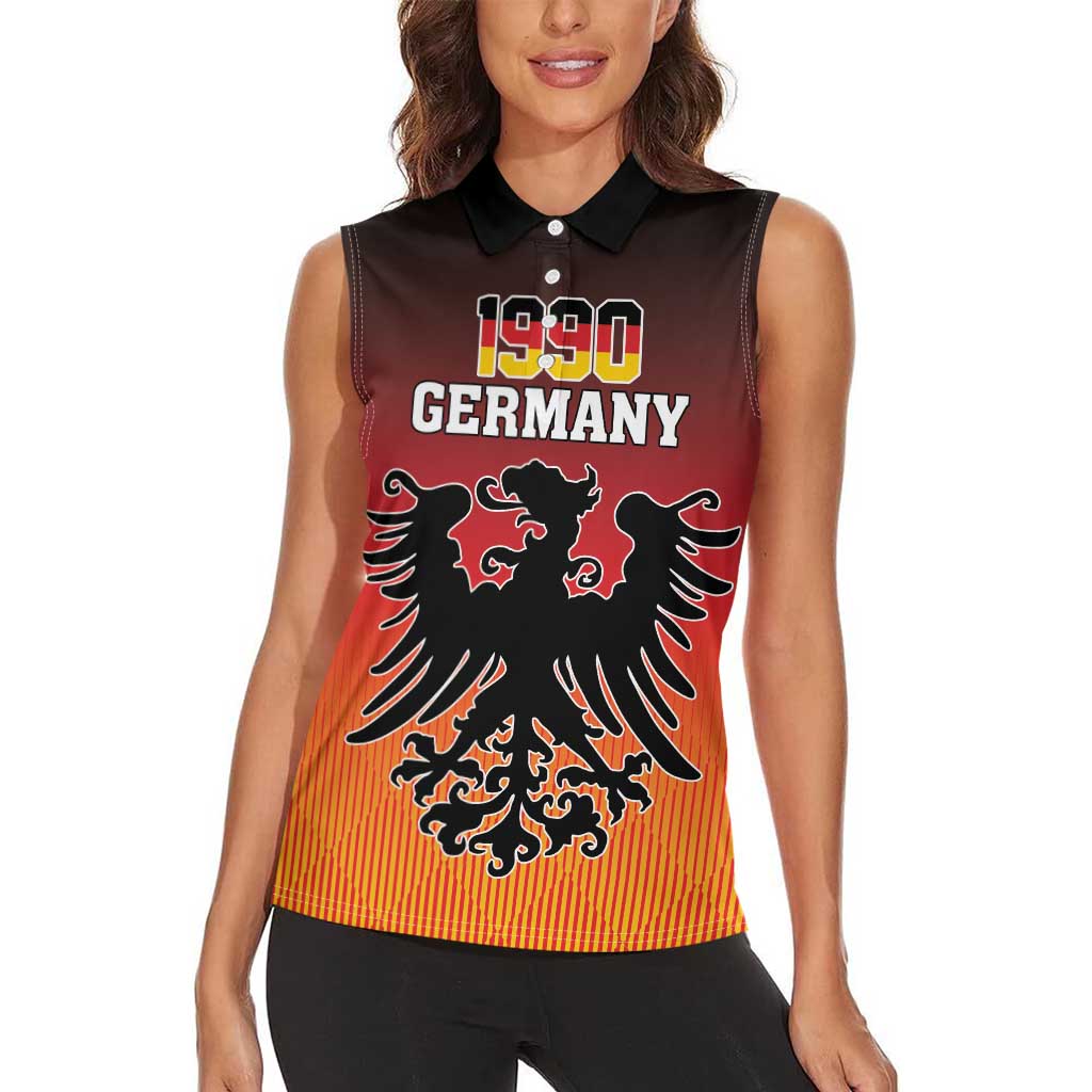 Personalized Germany Women Sleeveless Polo Shirt With Coat Of Arms - Wonder Print Shop
