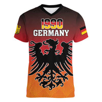 Personalized Germany Women V-Neck T-Shirt With Coat Of Arms - Wonder Print Shop