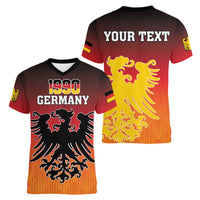 Personalized Germany Women V-Neck T-Shirt With Coat Of Arms - Wonder Print Shop