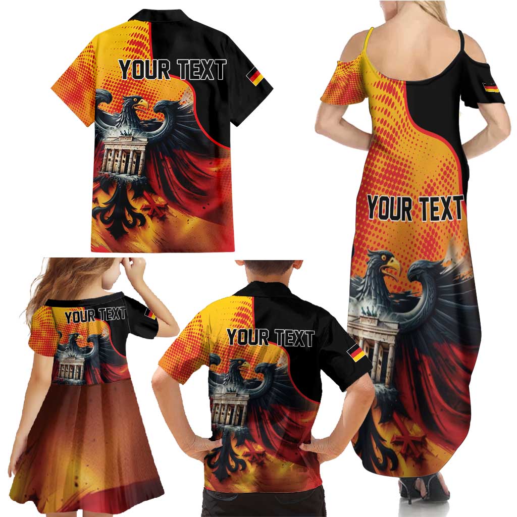 Personalized Germany Unity Day Family Matching Summer Maxi Dress and Hawaiian Shirt The Eagle With Berlin Wall - Wonder Print Shop