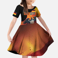 Personalized Germany Unity Day Kid Short Sleeve Dress The Eagle With Berlin Wall - Wonder Print Shop