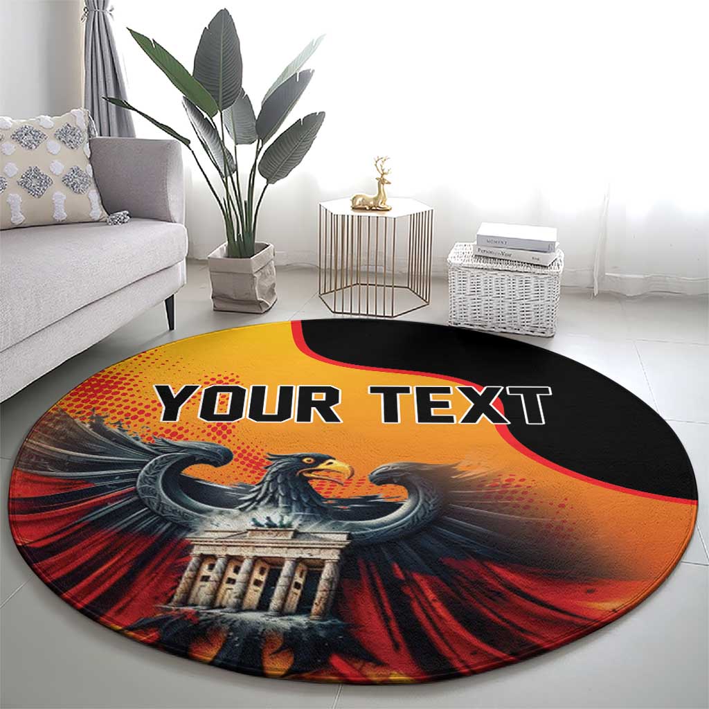 Personalized Germany Unity Day Round Carpet The Eagle With Berlin Wall