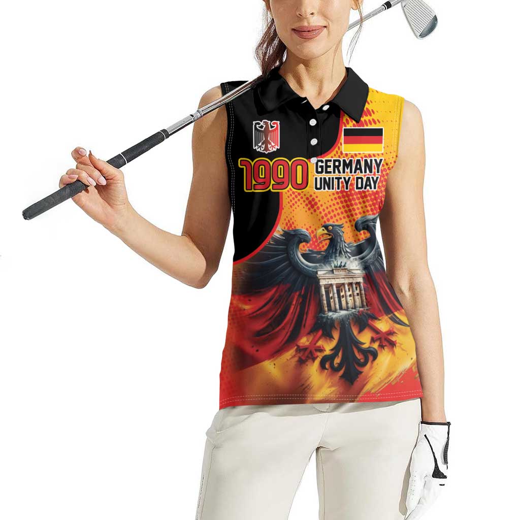 Personalized Germany Unity Day Women Sleeveless Polo Shirt The Eagle With Berlin Wall - Wonder Print Shop