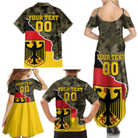 Custom Germany 1990 Family Matching Summer Maxi Dress and Hawaiian Shirt Coat Of Arms With Camo Patterns - Wonder Print Shop