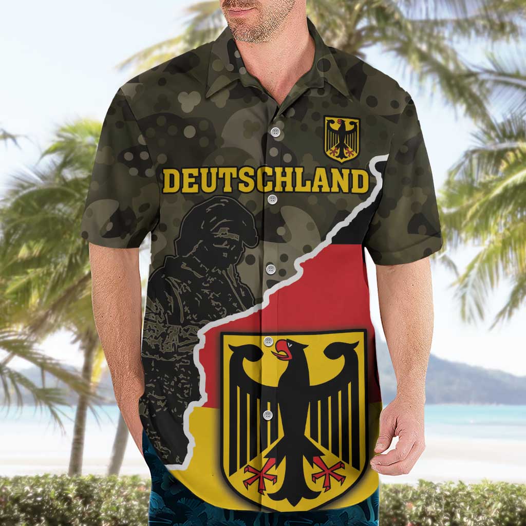 Custom Germany 1990 Hawaiian Shirt Coat Of Arms With Camo Patterns - Wonder Print Shop