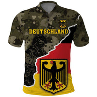 Custom Germany 1990 Polo Shirt Coat Of Arms With Camo Patterns - Wonder Print Shop