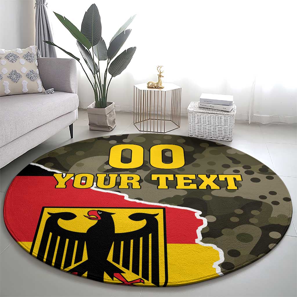 Custom Germany 1990 Round Carpet Coat Of Arms With Camo Patterns