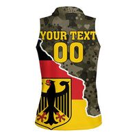 Custom Germany 1990 Women Sleeveless Polo Shirt Coat Of Arms With Camo Patterns - Wonder Print Shop